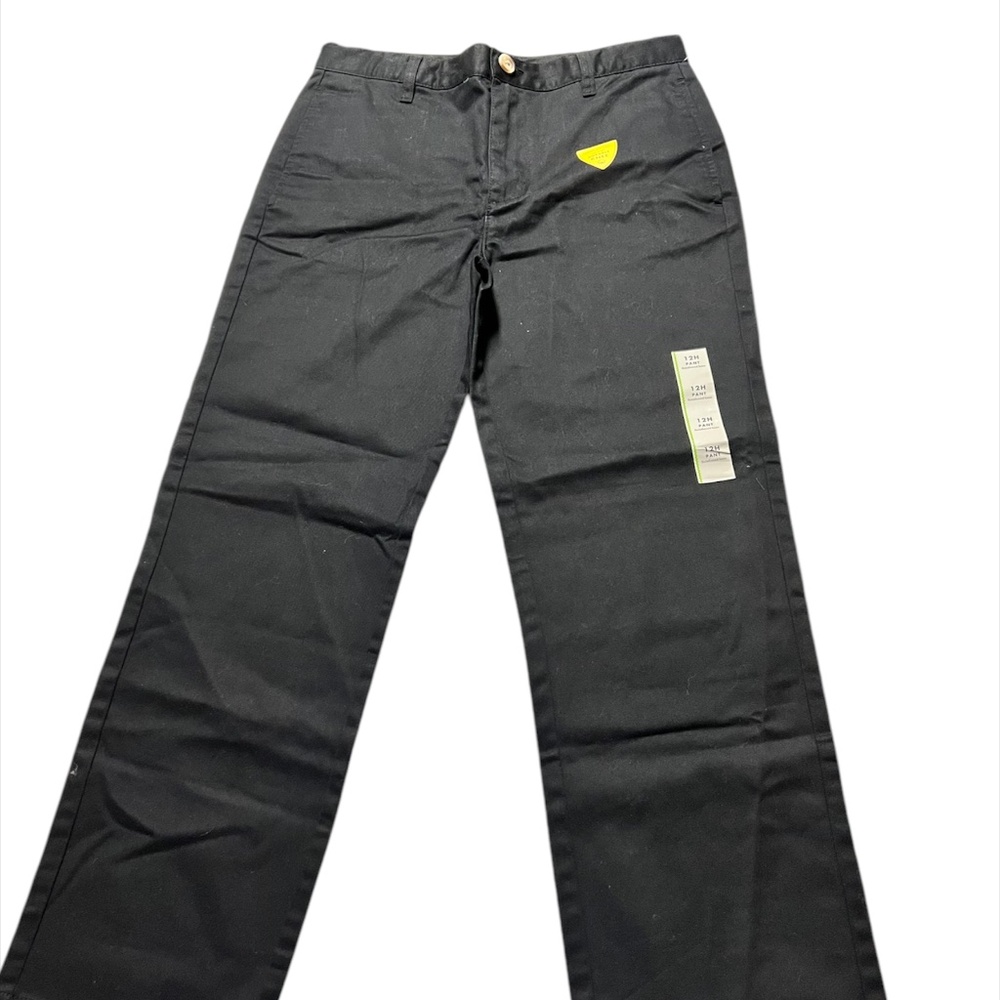 Cat and Jack adjustable waist reinforced knee black pants NWT 12H